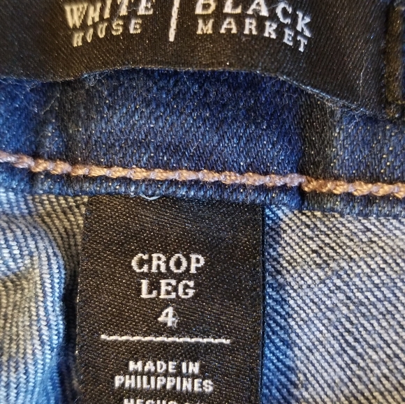 White House Black Market crop leg jeans SZ 4 distressed excellent condition - Picture 7 of 11
